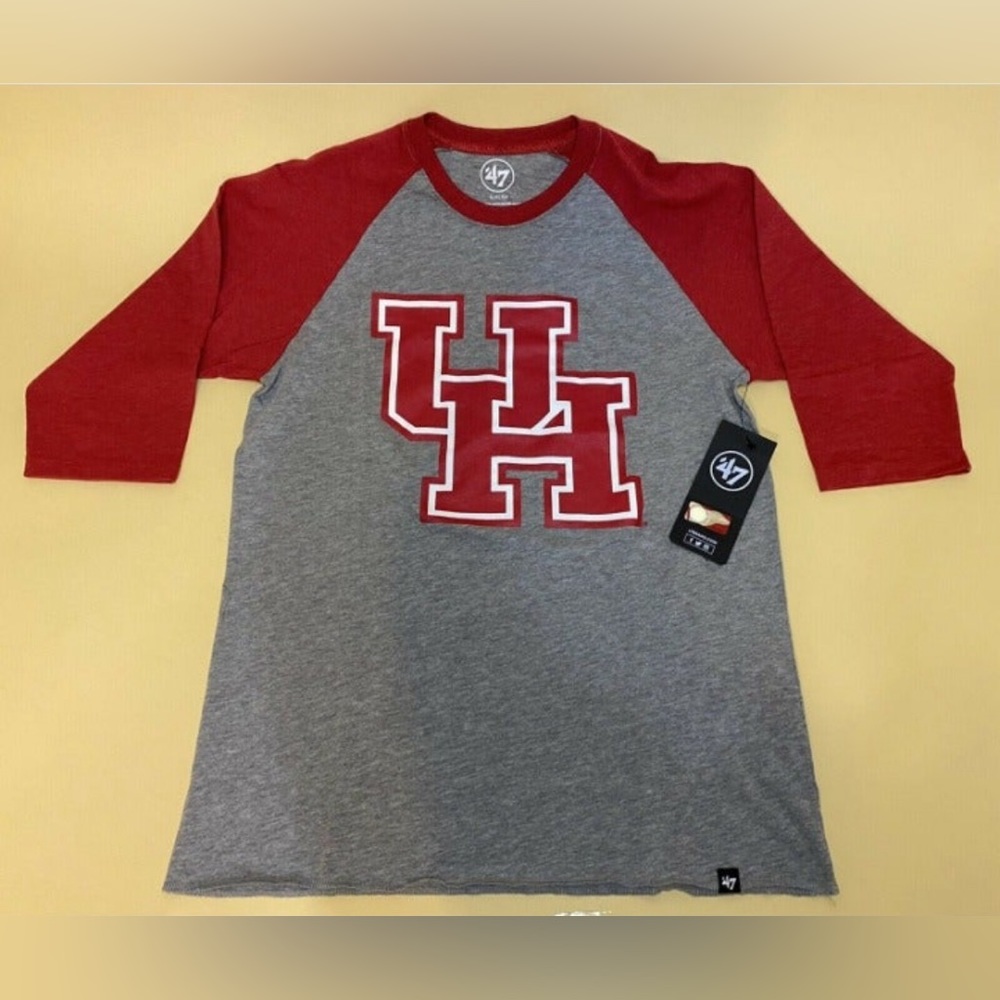 NEW! 47 BRAND HOUSTON COUGARS Football IMPRINT CLUB RAGLAN T-SHIRT ~ Size Small